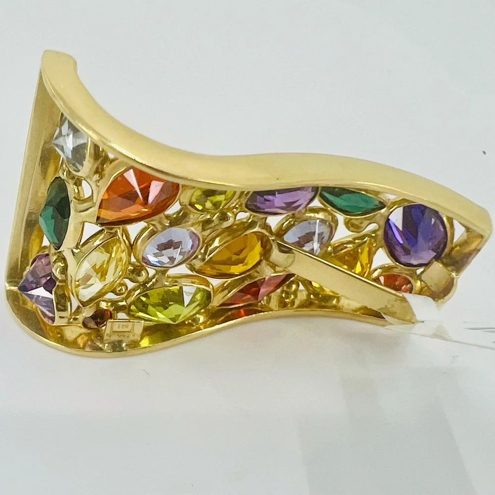 14K Yellow Gold (not plated) Colorful Gemstone Pendant - Picture 3 of 6